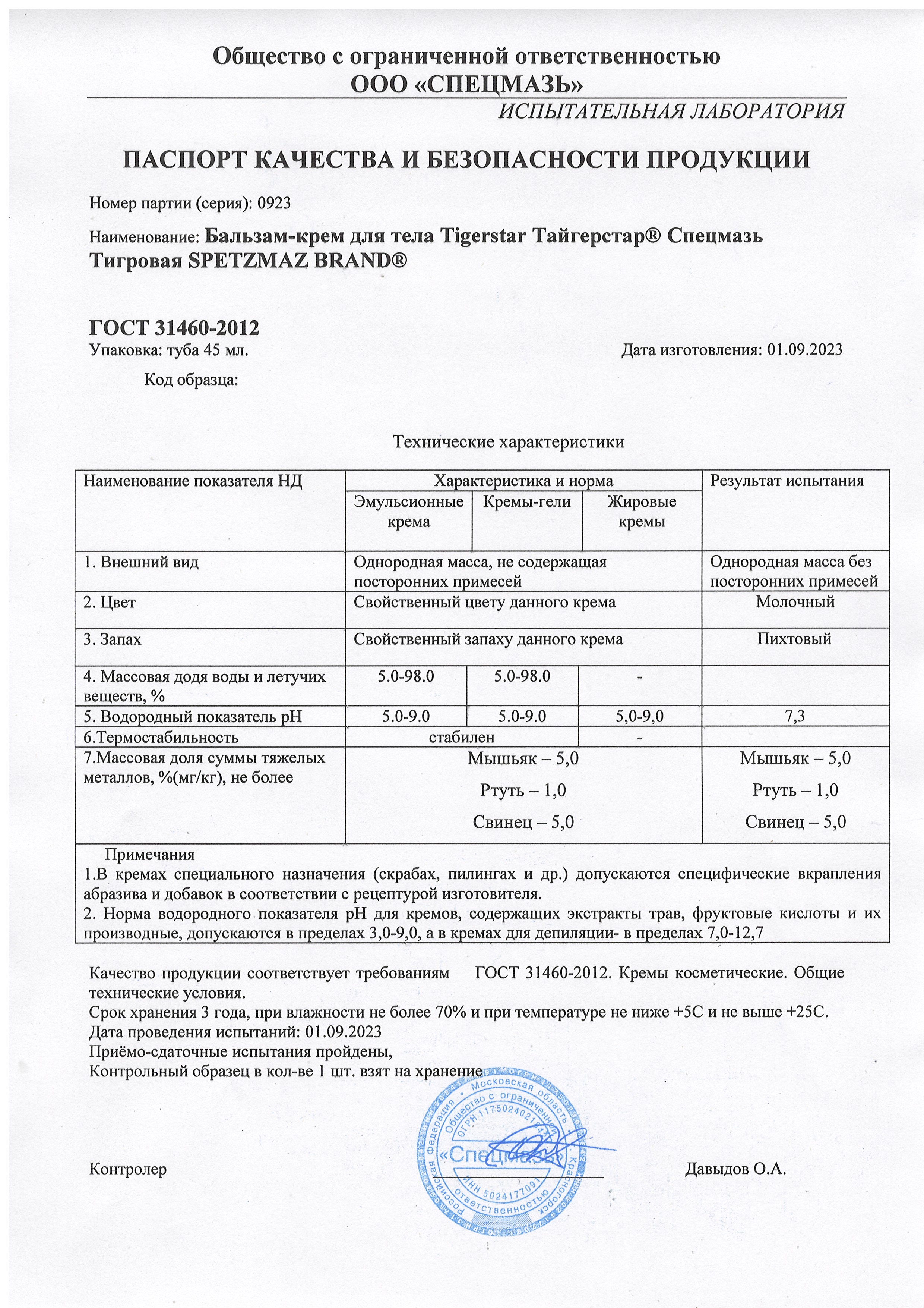 Паспорт №092023